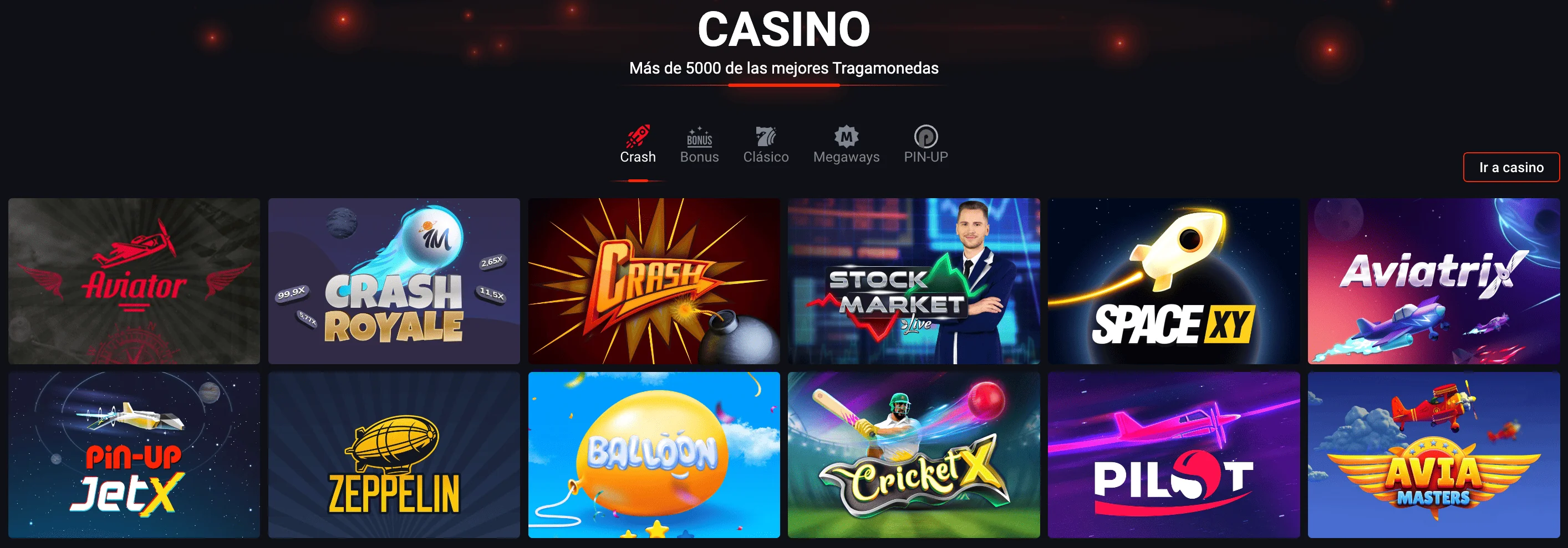 juegos en Pin Up Casino